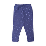 NAVY BLUE HEARTS PRINTED RIBBED FABRIC PAJAMA TROUSER