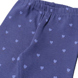 NAVY BLUE HEARTS PRINTED RIBBED FABRIC PAJAMA TROUSER