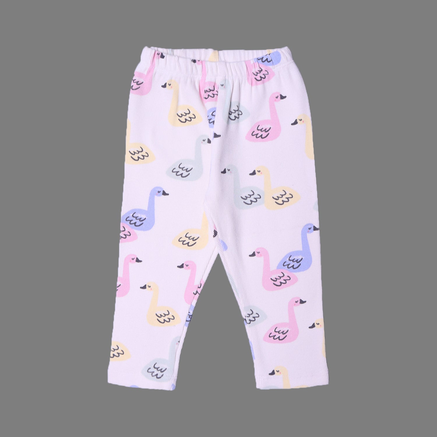 WHITE DUCKS PRINTED RIBBED FABRIC PAJAMA TROUSER Main image