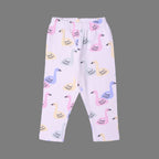 WHITE DUCKS PRINTED RIBBED FABRIC PAJAMA TROUSER