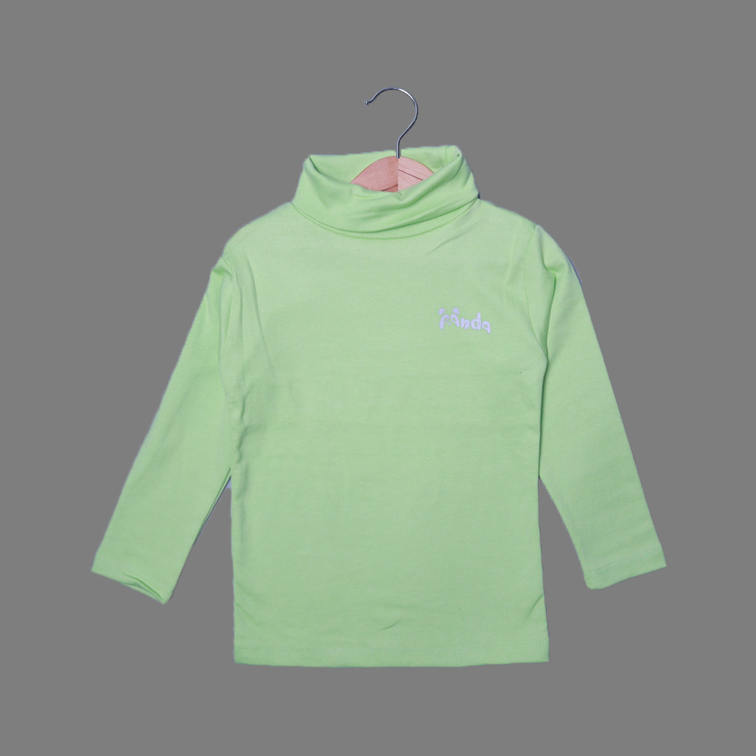 LIGHT GREEN PANDA PRINT HIGH NECK FULL SLEEVES FOR WINTERS Secondary image