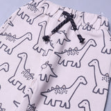CREAM WITH DINO PRINTED JOGGER PANTS TROUSER