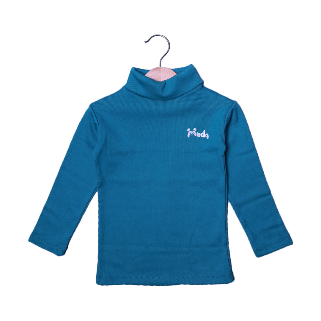 TEAL BLUE PANDA PRINT HIGH NECK FULL SLEEVES FOR WINTERS Secondary image