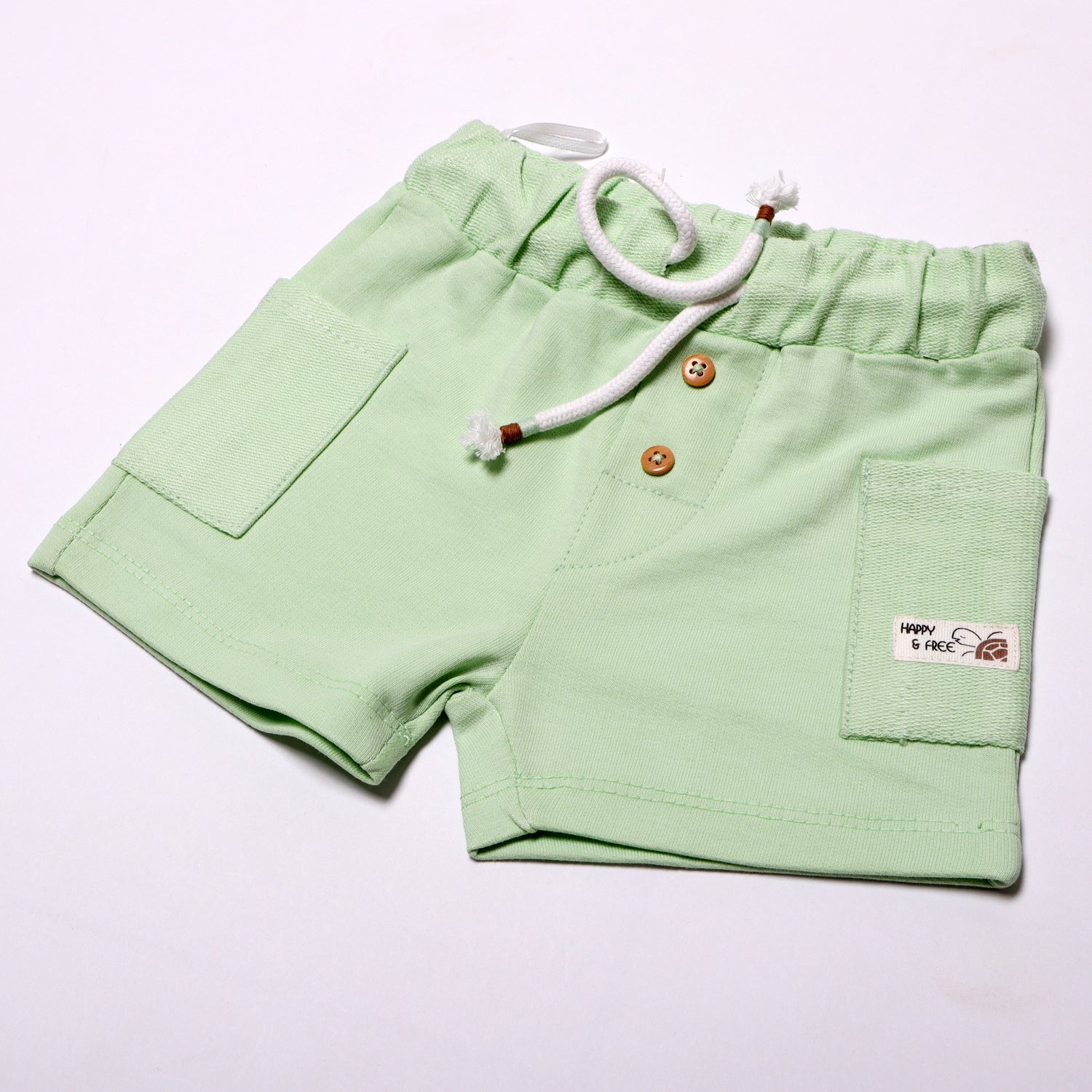 NEW LIGHT GREEN DOUBLE POCKET WITH BUTTON SHORT Secondary image