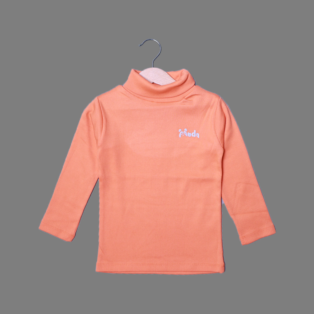 ORANGE PANDA PRINT HIGH NECK FULL SLEEVES FOR WINTERS Secondary image