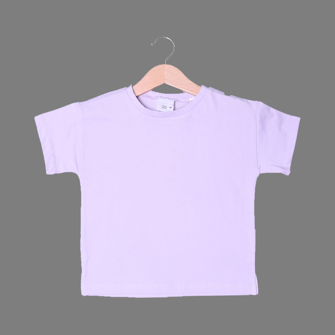 PLAIN LIGHT PURPLE HALF SLEEVES T-SHIRT