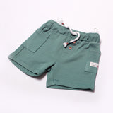 NEW TEAL BLUE DOUBLE POCKET WITH BUTTON SHORT