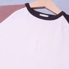 LIGHT BROWN & DARK BROWN SLEEVES HALF SLEEVES T-SHIRT