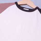 LIGHT BROWN & DARK BROWN SLEEVES HALF SLEEVES T-SHIRT