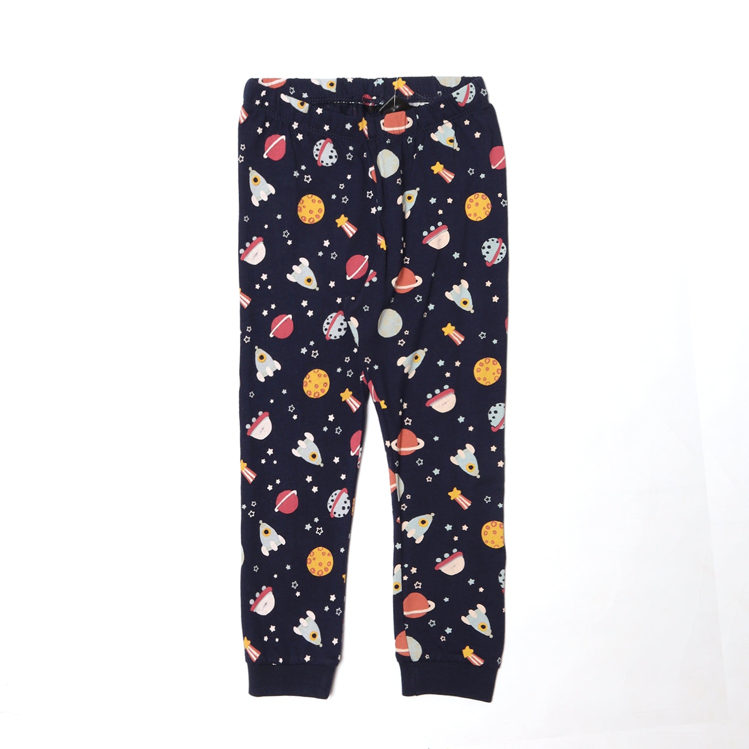 NEW NAVY BLUE PLANETS & UFO PRINTED PAJAMA TIGHT Secondary image