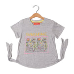 Load image into Gallery viewer, HAZEL GREY SUNSHINE FLOWERS PRINTED T-SHIRT FOR GIRLS
