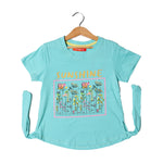 Load image into Gallery viewer, SKY BLUE SUNSHINE FLOWERS PRINTED T-SHIRT FOR GIRLS
