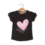 Load image into Gallery viewer, CHARCOAL GREY NEVER STOP DAY DREAMING PRINTED T-SHIRT FOR GIRLS
