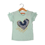 Load image into Gallery viewer, LIGHT SEA GREEN NEVER STOP DAY DREAMING PRINTED T-SHIRT FOR GIRLS
