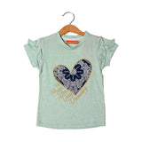 LIGHT SEA GREEN NEVER STOP DAY DREAMING PRINTED T-SHIRT FOR GIRLS