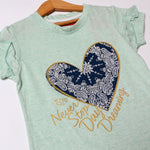 Load image into Gallery viewer, LIGHT SEA GREEN NEVER STOP DAY DREAMING PRINTED T-SHIRT FOR GIRLS
