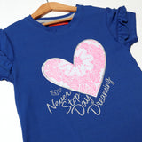 ROYAL BLUE NEVER STOP DAY DREAMING PRINTED T-SHIRT FOR GIRLS