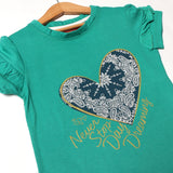 GREEN NEVER STOP DAY DREAMING PRINTED T-SHIRT FOR GIRLS