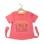 Load image into Gallery viewer, LIGHT RED SUNSHINE FLOWERS PRINTED T-SHIRT FOR GIRLS
