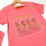 Load image into Gallery viewer, LIGHT RED SUNSHINE FLOWERS PRINTED T-SHIRT FOR GIRLS
