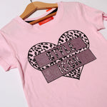 Load image into Gallery viewer, LIGHT PINK HEART STYLE ICON PRINTED T-SHIRT FOR GIRLS
