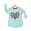 SKY BLUE HEART STYLE ICON PRINTED T-SHIRT FOR GIRLS
