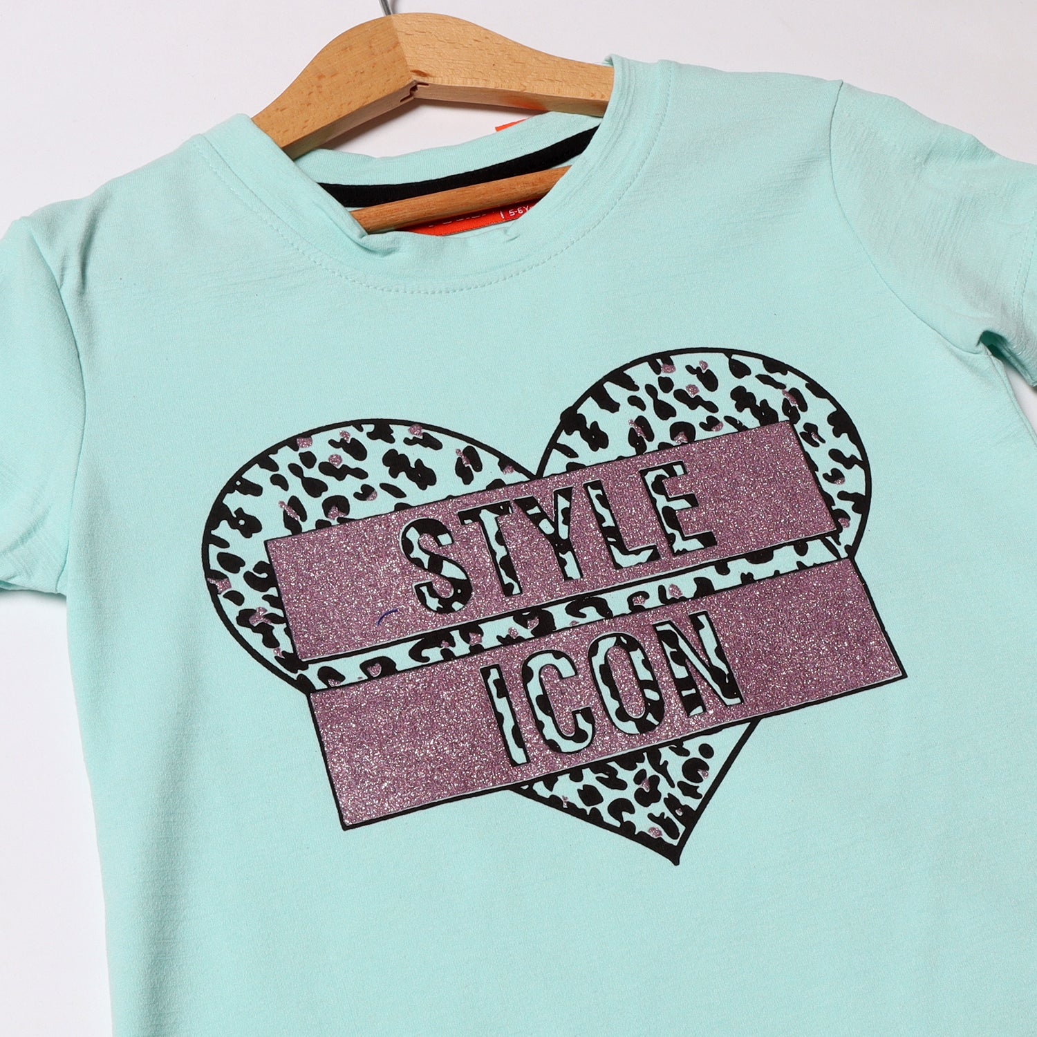 SKY BLUE HEART STYLE ICON PRINTED T-SHIRT FOR GIRLS Secondary image