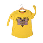 Load image into Gallery viewer, DARK YELLOW HEART STYLE ICON PRINTED T-SHIRT FOR GIRLS
