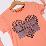 PEACH HEART STYLE ICON PRINTED T-SHIRT FOR GIRLS