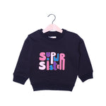 Load image into Gallery viewer, BLACK SUPER GIRL EMBROIDERED FLEECE FABRIC SWEATSHIRT
