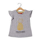 HAZEL GREY PINEAPPLE PRINTED T-SHIRT FOR GIRLS