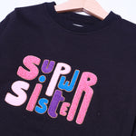 Load image into Gallery viewer, BLACK SUPER GIRL EMBROIDERED FLEECE FABRIC SWEATSHIRT

