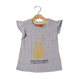 HAZEL GREY PINEAPPLE PRINTED T-SHIRT FOR GIRLS