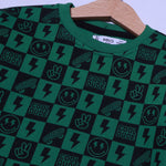 Load image into Gallery viewer, GREEN COOL DUDE PRINT FLEECE FABRIC SWEATSHIRT
