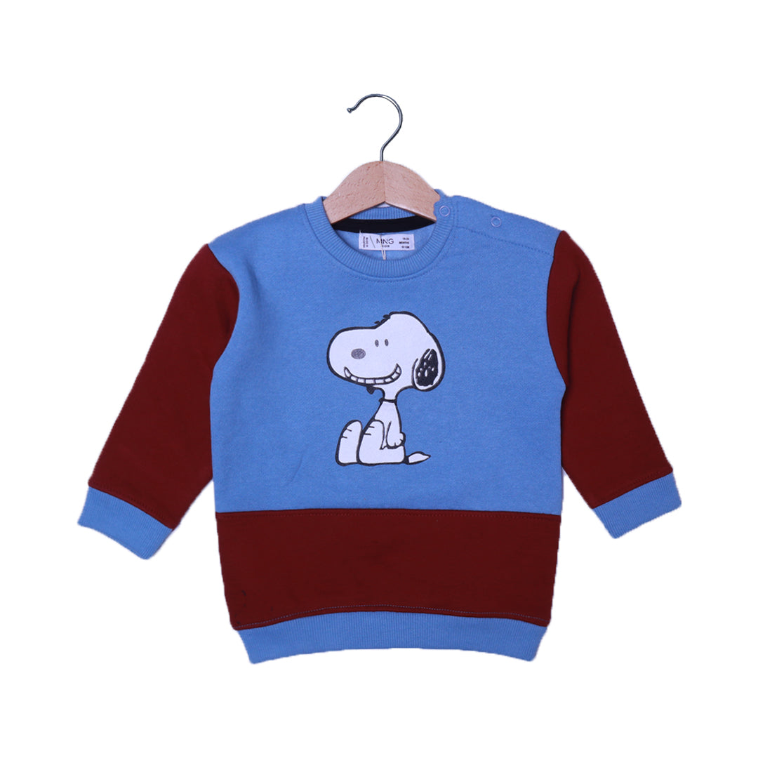 BLUE & MAROON SNOOPY PRINT TERRY FABRIC SWEATSHIRT Secondary image