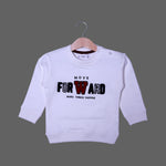 Load image into Gallery viewer, WHITE MOVE FORWARD EMBROIDERED TERRY FABRIC SWEATSHIRT
