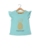 SKY BLUE PINEAPPLE PRINTED T-SHIRT FOR GIRLS