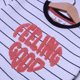WHITE FEELING GOOD EMBROIDERED TERRY FABRIC SWEATSHIRT