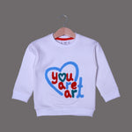 Load image into Gallery viewer, WHITE YOU ARE ART EMBROIDERED FLEECE FABRIC SWEATSHIRT

