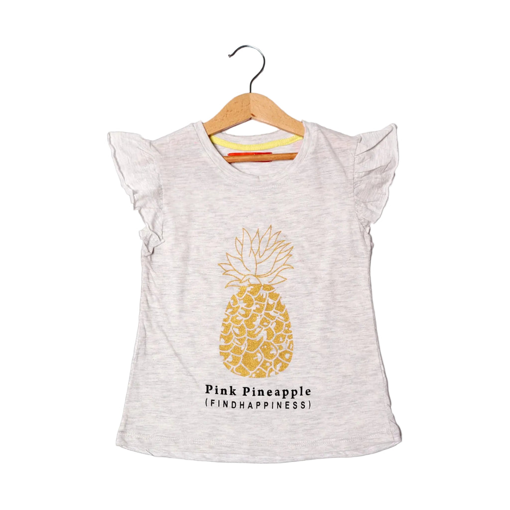 OFF WHITE PINEAPPLE PRINTED T-SHIRT FOR GIRLS