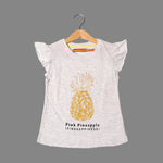 Load image into Gallery viewer, OFF WHITE PINEAPPLE PRINTED T-SHIRT FOR GIRLS
