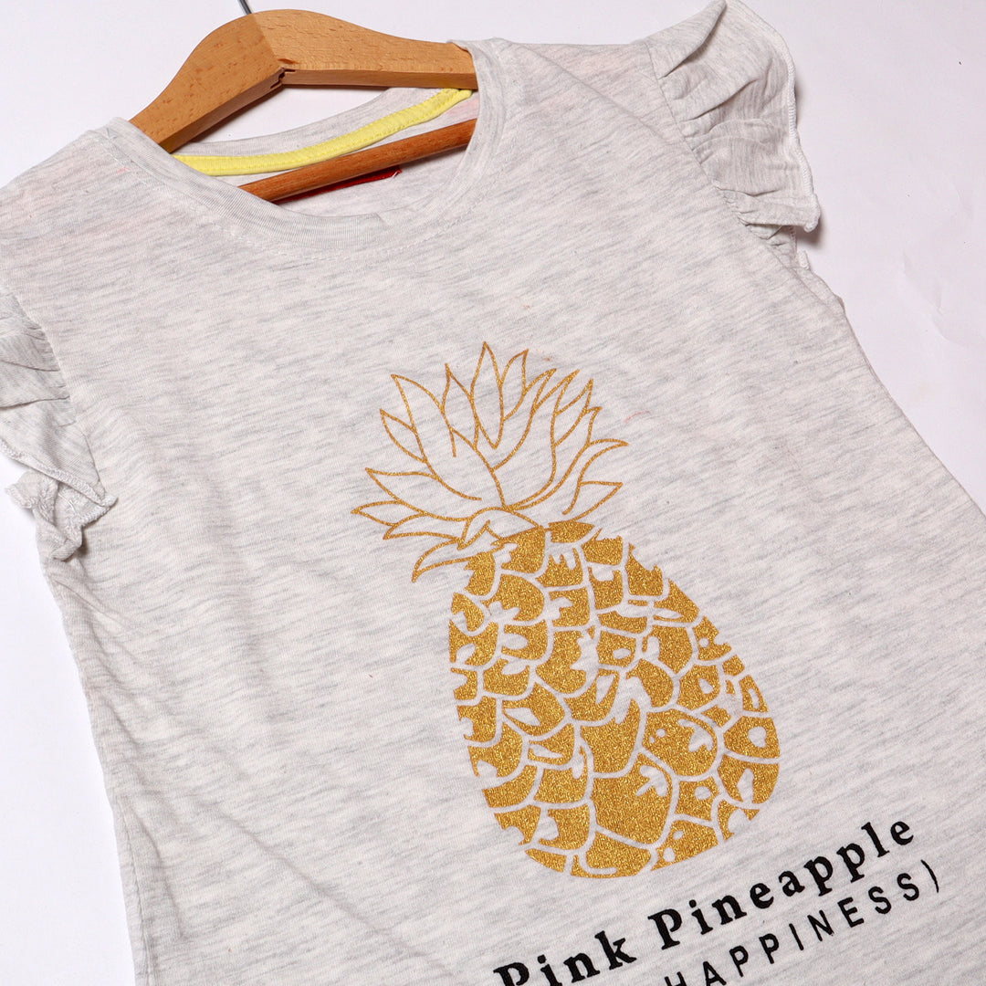OFF WHITE PINEAPPLE PRINTED T-SHIRT FOR GIRLS