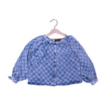Load image into Gallery viewer, DARK BLUE BOX FULL SLEEVES TOP T-SHIRT FOR GIRLS
