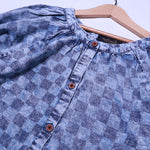 Load image into Gallery viewer, DARK BLUE BOX FULL SLEEVES TOP T-SHIRT FOR GIRLS

