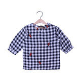WHITE & BLACK BOXES RED FLOWER SUIT FOR GIRLS