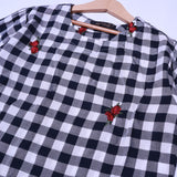 WHITE & BLACK BOXES RED FLOWER SUIT FOR GIRLS