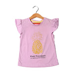 Load image into Gallery viewer, LIGHT PURPLE PINEAPPLE PRINTED T-SHIRT FOR GIRLS

