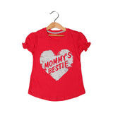 BLUSH PINK MOMMY'S BESTIE PRINTED T-SHIRT FOR GIRLS