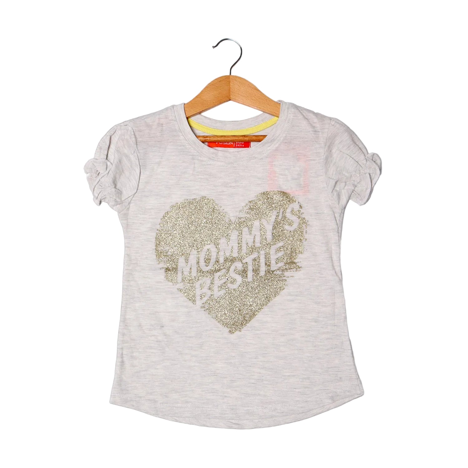 OFF WHITE MOMMY'S BESTIE PRINTED T-SHIRT FOR GIRLS Secondary image