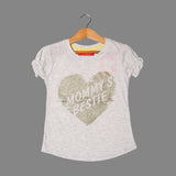 OFF WHITE MOMMY'S BESTIE PRINTED T-SHIRT FOR GIRLS
